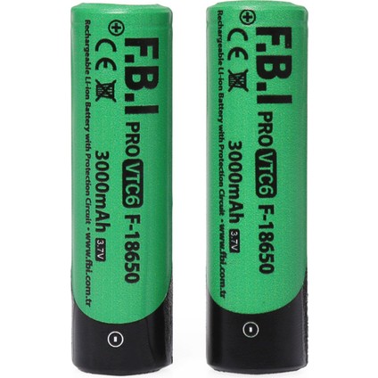 F.b.ı Vtc6 18650 3.7V 3000MAH 30A Li-Ion Şarjlı Pil + Pil Taşıma Kutusu 2&apos;li Set (800800)