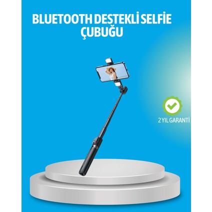 Bluetooth Işıklı Uzaktan Kumandalı Selfie Çubuğu – 130 cm Yükseklik