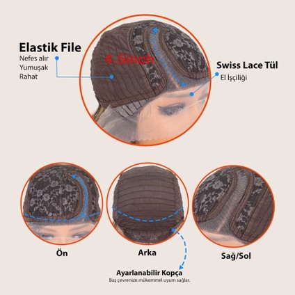Katlı Kesim Balköpüğü Platin Röfleli Yan Tül Peruk indirimleri