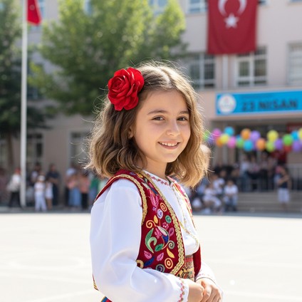 Çocuk Kırmızı Saten Gül Klips Toka fırsatları