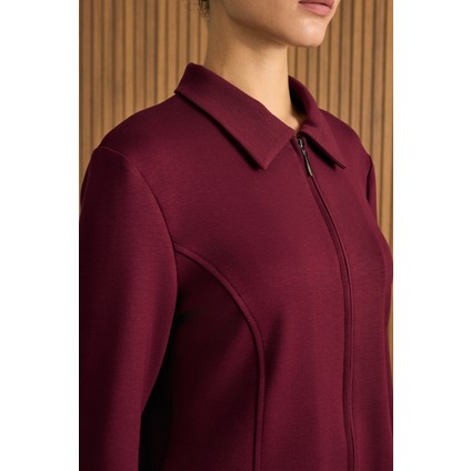 Önden Fermuarlı Kısa Örme Ceket