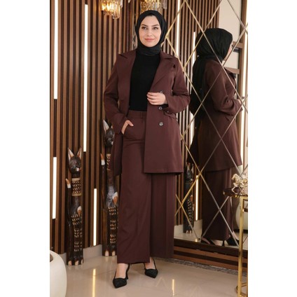 Ceketli Takım Kahverengi 19005 modelleri