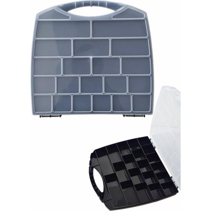 20 Bölmeli Organizer, Küçük Parçalar Saklama Kutusu, Şeffaf Plastik Alet Düzenleyici Saklama Kutusu Vidalar, Cıvatalar, Çiviler, Boncuk Için Avandanlık Siyah