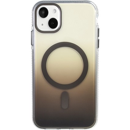 iPhone 15 Kılıf M-Safe Şarj Özellikli Transparan Renk Geçişli Zore Toros Kapak - Gold fırsatları