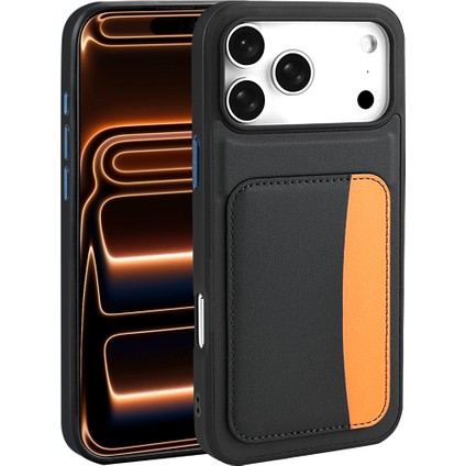 iPhone 17 Pro Kılıf Kartlıklı Zore X-Kart Silikon Kapak - Turuncu indirimleri