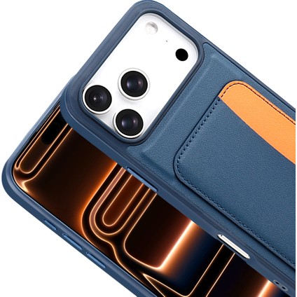 iPhone 17 Pro Kılıf Kartlıklı Zore X-Kart Silikon Kapak - Turuncu