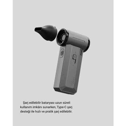 Şarjlı 130000 Rpm Hava Üflemeli ve Vakumlu Araç Ev Temizlik Makinesi - I06H86N1-2A26VS modelleri