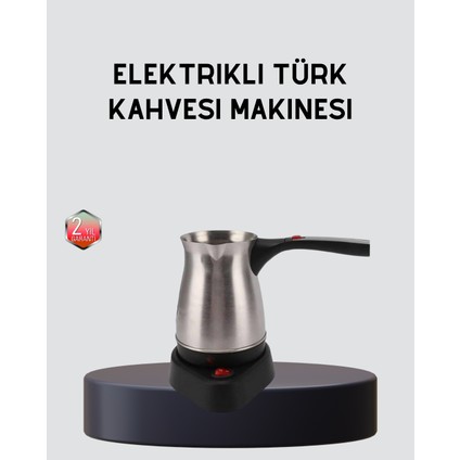Elektrikli Türk Kahvesi Cezvesi 800W Kablosuz Döner Tabanlı