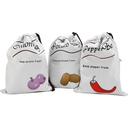 Patates ve Soğan Depolama Çantası Çekme Çantası Soğan Patates Biber Depolama Çantası Çekme Taze Tutucu Çanta Alışveriş Çantası (Yurt Dışından)