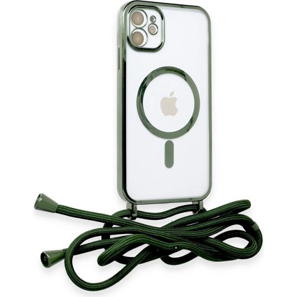 iPhone 11 Kılıf Divo Lazer Askılı Magsafe Kapak - Koyu YEŞIL-(5796) - ?77?84E9-0G3477 fiyatları