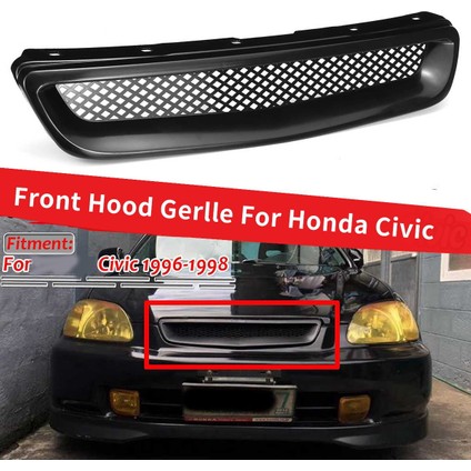 Abs Siyah Araba Ön Tampon Kaput Izgara Izgara Kapak Honda Civic Ek Cx Dx Ex Hx Lx Tip R 1996 1997 1998 (Yurt Dışından) fiyatları