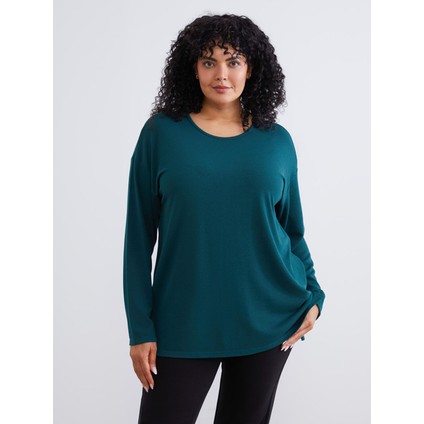 Yeni Sezon Büyük Beden Bisiklet Yaka Oversize Kadın Tişört