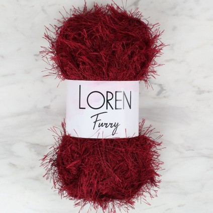 Loren Furry Bordo El Örgü Ipi - RF026 - 34054