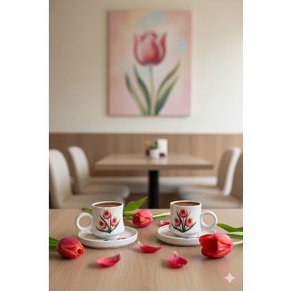 2’li Takım Tomurcuk Desenli El Yapımı Kazan Seramik Kahve Fincanı, Kahve Fincanı, Hand Made fiyatları