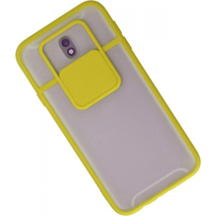 Samsung Galaxy J7 Pro / J730 Kılıf Palm Buzlu Kamera Sürgülü Silikon - Sarı fiyatları