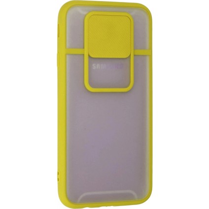 Samsung Galaxy J7 Pro / J730 Kılıf Palm Buzlu Kamera Sürgülü Silikon - Sarı modelleri