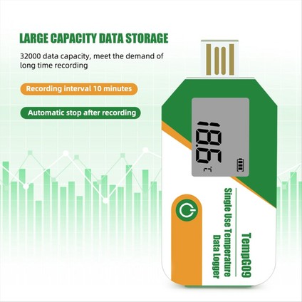 Alarm ile Soğuk Zincir Taşıma Için Dijital Taşınabilir Minyatür Doğruluk Veri Kaydedici Tek Kullanımlık Sıcaklık Sensörü (Yurt Dışından) modelleri