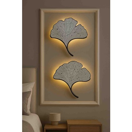 Gümüş Mabet Yaprağı Aplik – 35×32 cm – 9V Pilli fiyatları