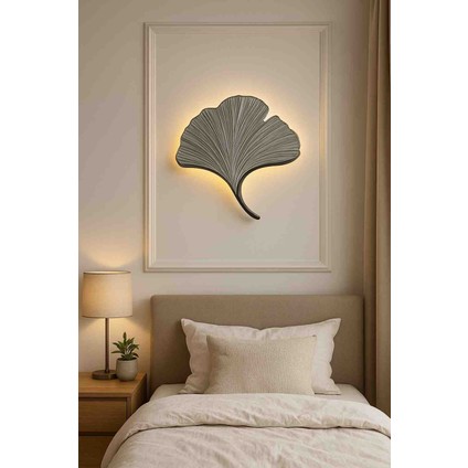 Gümüş Mabet Yaprağı Aplik – 35×32 cm – 9V Pilli modelleri