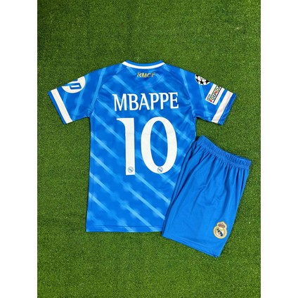 Real Madrid 2025/26 Yeni Sezon Kylian Mbappe Alternatif Çocuk Forması ( Blue)-10