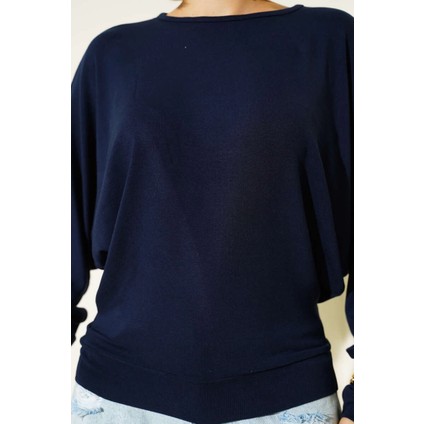 Techmrt Yarasa Kol Salaş Bluz Lacivert T4273 (Beden: Xl) fiyatları