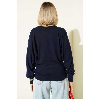 Techmrt Yarasa Kol Salaş Bluz Lacivert T4273 (Beden: Xl) modelleri