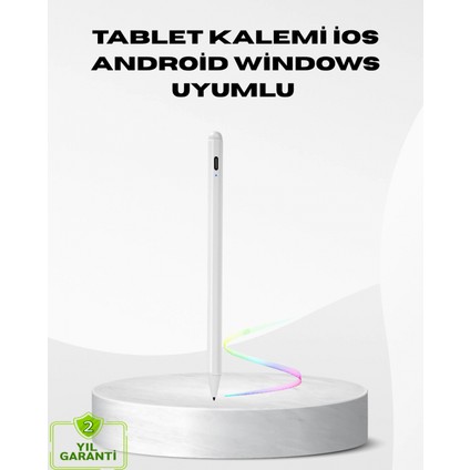 Ieg® Type-C Şarjlı Dokunmatik Kalem – Ipad, iPhone ve Android Uyumlu, Sessiz Çalışan