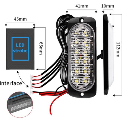 Araba Ön Aydınlatma 12V 24V Acil Durum Flaşı Uyarı Işıkları 12LED Flaş Işıkları Sarı Sinyal Lambası (Yurt Dışından) modelleri
