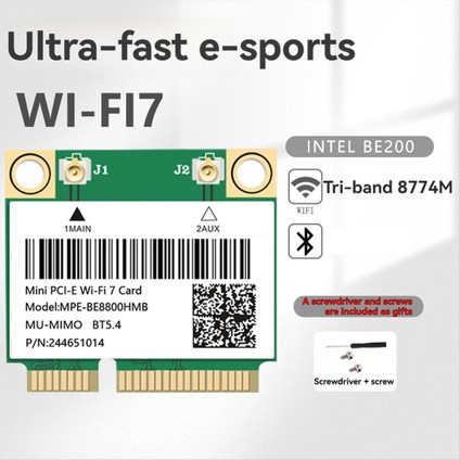 BE200 Wifi7 Mini-Pcıe 8774M Trı Bant 2.4g/5g/6ghz Kablosuz Ağ Wifi Kart Adaptörü Wifi 7 WIN10/11 Için Adaptör (Yurt Dışından) modelleri