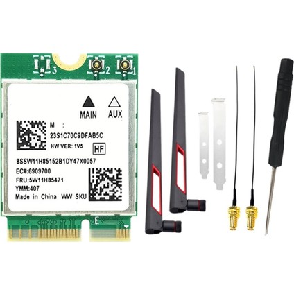 RTL8922AE Wifi7 Kartı 6338 Mbps 2 4g/5g/6g Bluetooth5 4 M 2 Ngff Kablosuz Wifi Adaptör Kartı + 10DB Anten WIN10/WIN11 (Yurt Dışından)