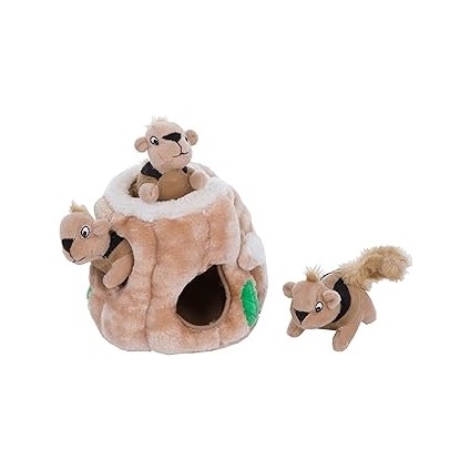 Outward Hound Hide-A-Squirrel Yapboz - Sincaplı Peluş Köpek Oyuncağı, S, Kahverengi, 31001