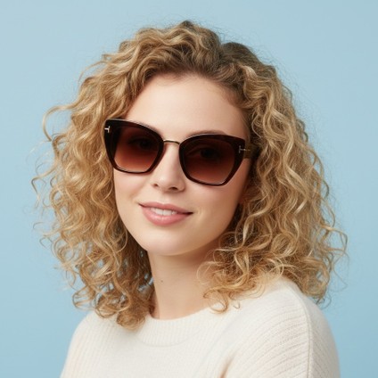 DC2167BRWN Kahverengi Gold Ikonik Bold Cat Eye Kadın Güneş Gözlüğü fiyatları