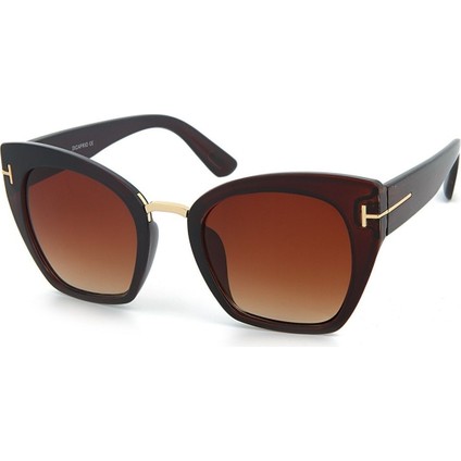 DC2167BRWN Kahverengi Gold Ikonik Bold Cat Eye Kadın Güneş Gözlüğü modelleri