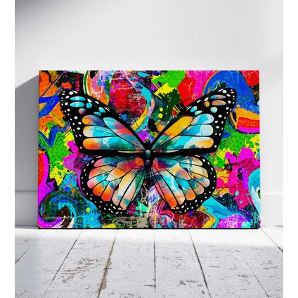Renkli Kelebek Dansı Pop Art Kanvas Tablo