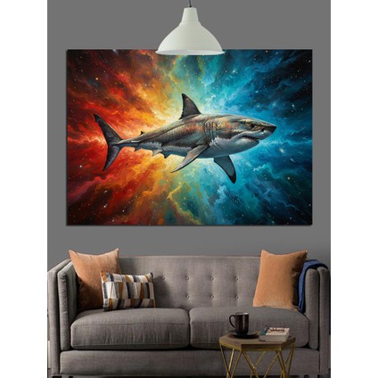 Büyük Beyaz Köpek Balığı Dekoratif Kanvas - Mdf Ahşap Tablo modelleri