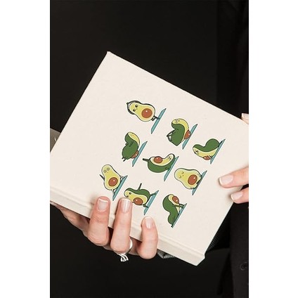 Avokado Tasarımlı Yoga Eğitmenine 100 Yaprak (200 Sayfa) Çizgisiz Kanvas Defter modelleri