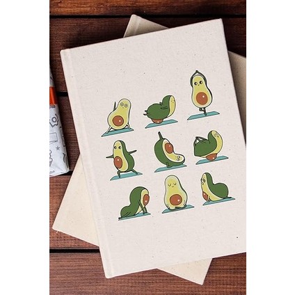 Avokado Tasarımlı Yoga Eğitmenine 100 Yaprak (200 Sayfa) Çizgisiz Kanvas Defter fırsatları