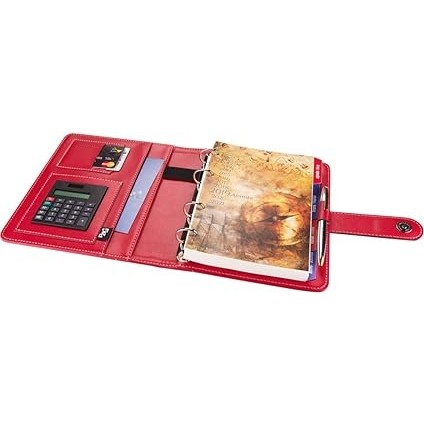 2025 Ajanda Suni Deri Mıknatıs Kapaklı 4 Halka Mekanizmalı Organizer, Kırmızı, 20X23X4 Cm. fiyatları