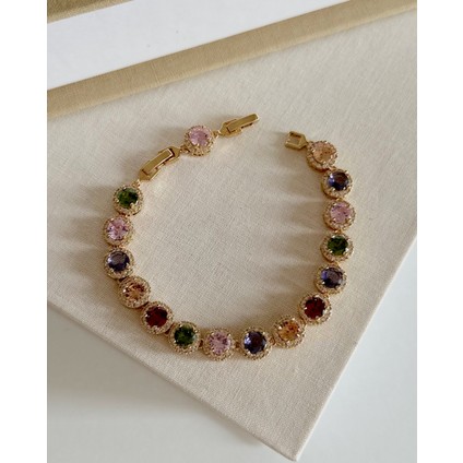 RENKLİ ZİRKON TAŞLI BUBBLE BİLEKLİK
