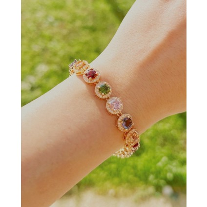RENKLİ ZİRKON TAŞLI BUBBLE BİLEKLİK fiyatları