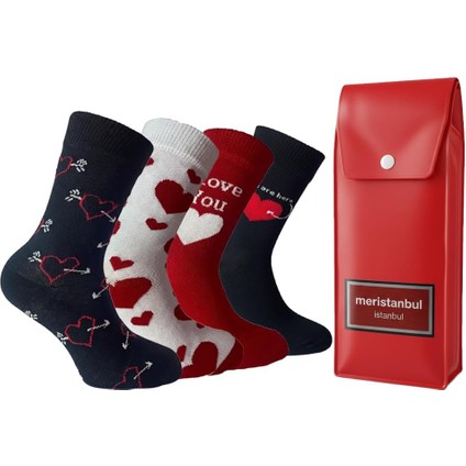 Meristanbul Edition – 4’lü Kalpli Hediye Çorap Seti – Pvc Çantalı Özel Seri – Sevgiliye//arkadaşa Hediye fiyatları