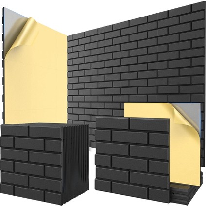 12 Paket Akustik Paneller Kendinden Yapışkanlı 12 x 12 x 0 4 Inç Ses Geçirmez Duvar Panelleri Ev Stüdyosu Ofis Dekoru Siyah (Yurt Dışından)