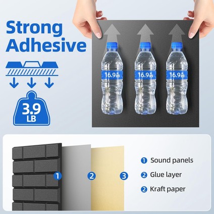 12 Paket Akustik Paneller Kendinden Yapışkanlı 12 x 12 x 0 4 Inç Ses Geçirmez Duvar Panelleri Ev Stüdyosu Ofis Dekoru Siyah (Yurt Dışından) modelleri