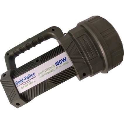 Gold Police GP-680 Şarjlı El Feneri Projektör 100 Watt fiyatları