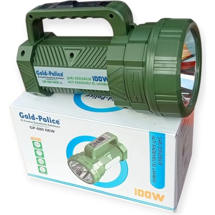 Gold Police GP-680 Şarjlı El Feneri Projektör 100 Watt fırsatları