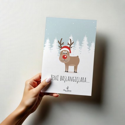 4'lü Yılbaşı Kutlama Kartı Seti/ Kartpostal modelleri