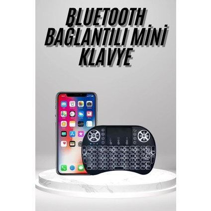 Kablosuz Türkçe Q Klavye Rgb Işıklı Televizyon Ps3 Dokunmatik Mouse