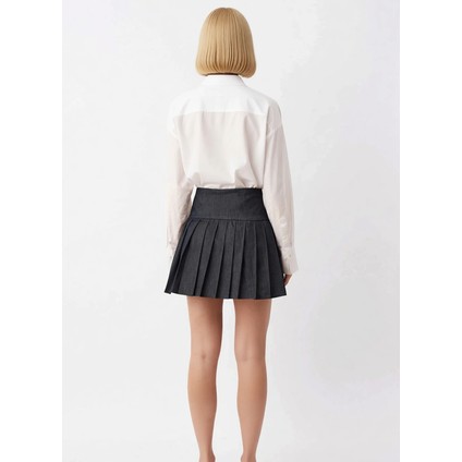 Kadın Pileli Mini Etek Yüksek Bel Düz Gabardin Kalıp Fonksiyonel Dayanıklı Kaliteli Modern fırsatları