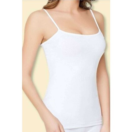 Kota Bayan Ip Askılı Beyaz Battal Atlet 6091