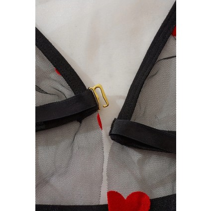 Kalp Desenli Siyah Transparan Gecelik TM1378 - ER001Y-53KN52 modelleri